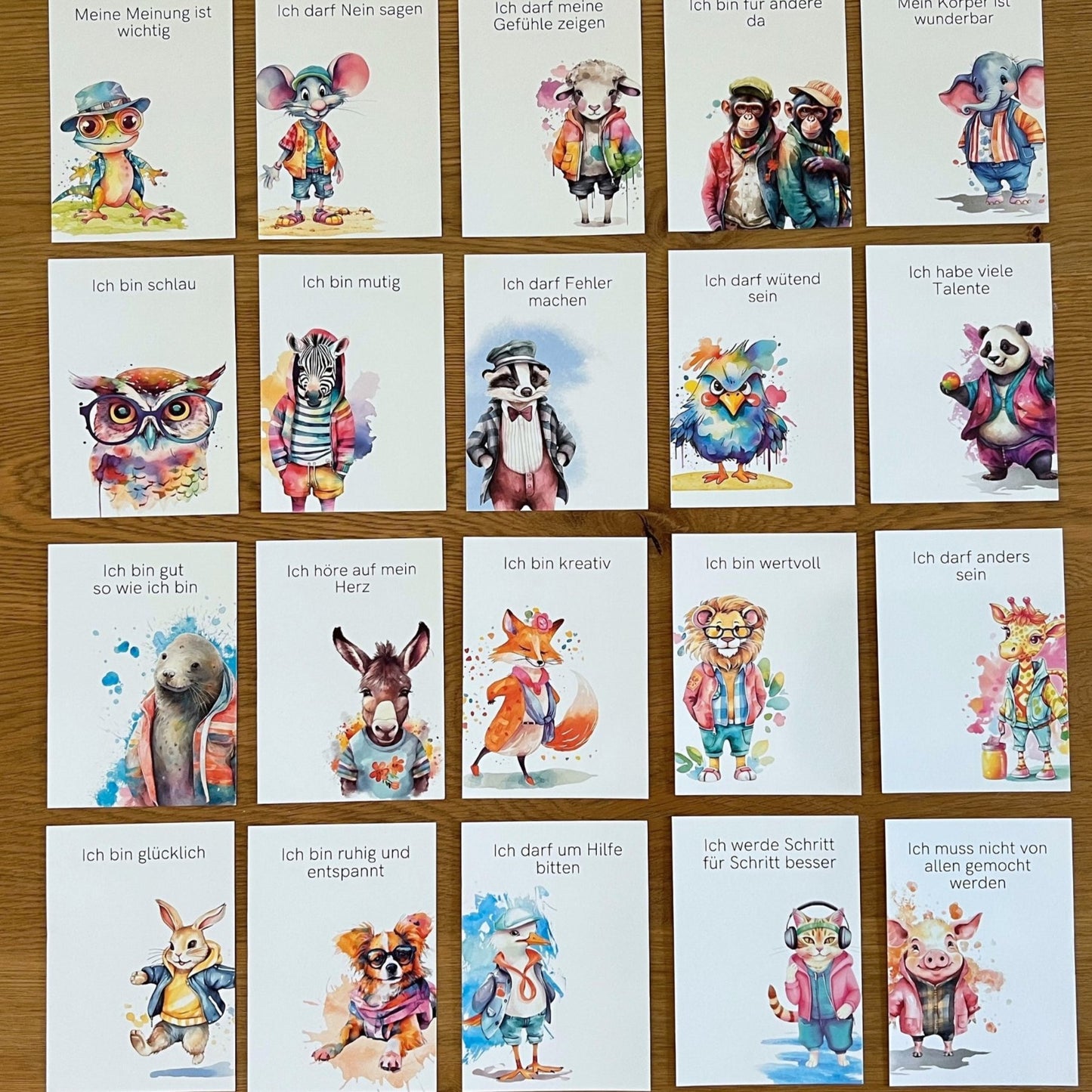 Tierkarten Affirmationen für Kinder