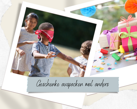 Kindergeburtstag, Geschenke auspacken, Schatzsuchen