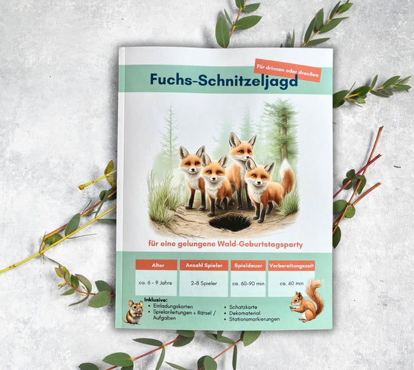 Fuchs-Schnitzeljagd für Kinder (6-9 Jahre) – Buch zum Ausschneiden  | Wald-Schatzsuche, fertige Schnitzeljagd, Schatzsuche Kindergeburtstag