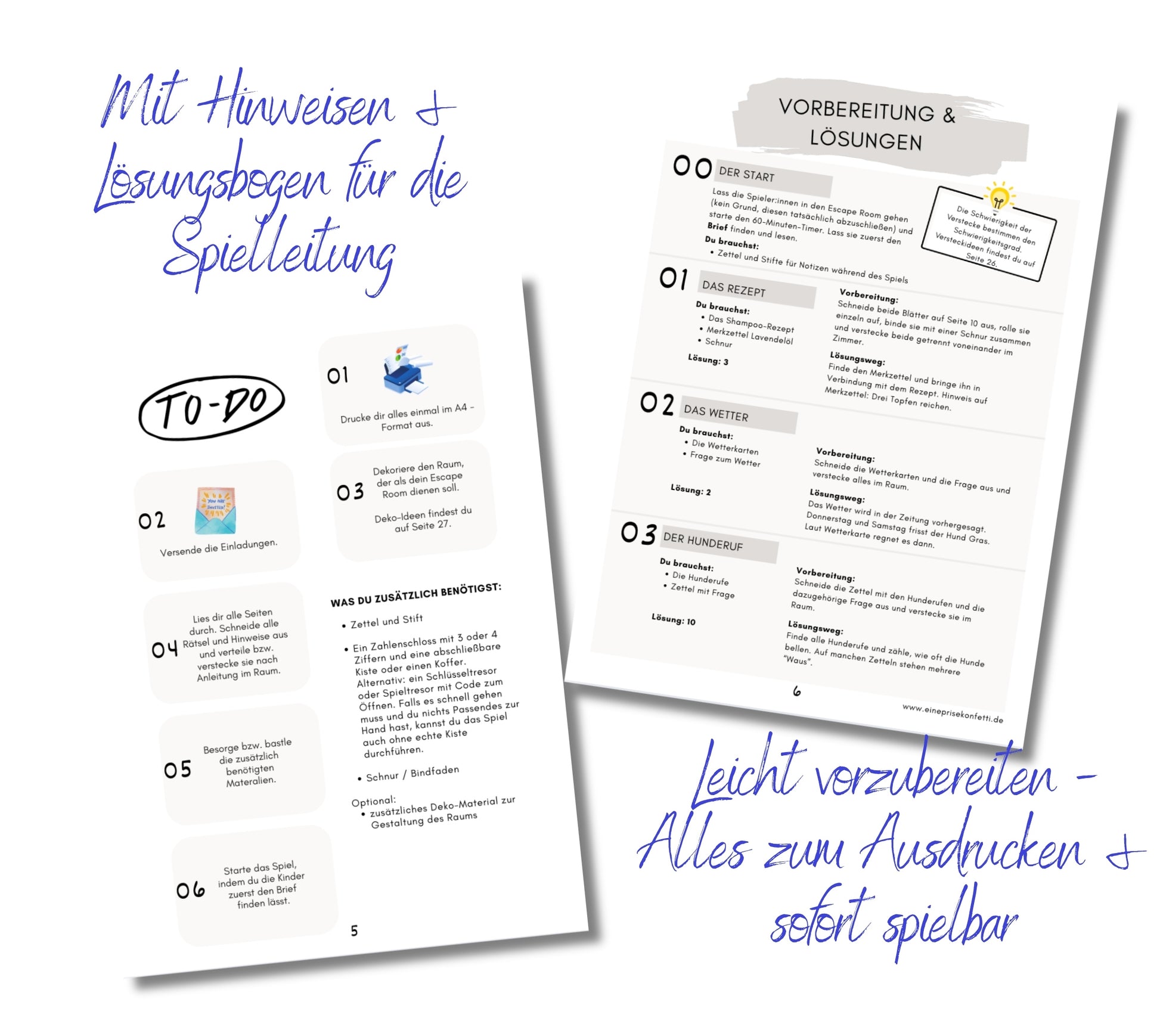 Escape Game Room Thema Hunde / Haustiere für Kinder ab 8 Jahren mit Hinweisen und Lösungen, detaillierte Anleitung für Erwachsene