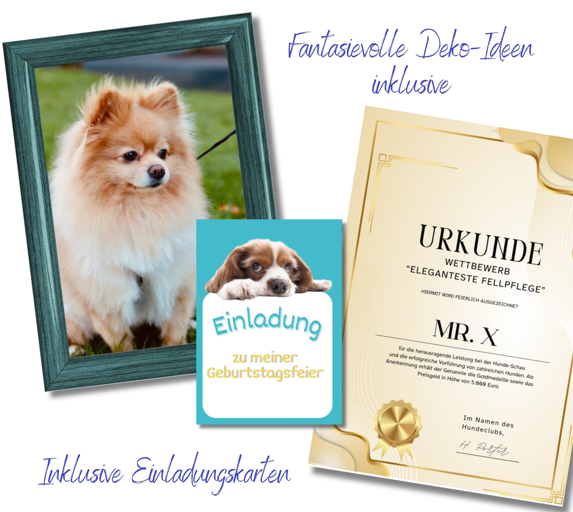 Hunde Deko für Escape Game Room für Kinder 