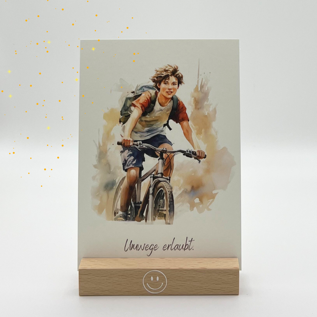 Affirmationskarten für Jugendliche – 10 Achtsamkeitskarten mit Mädchen & Jungen | Geschenk für Teenager | Kartenständer personalisierbar