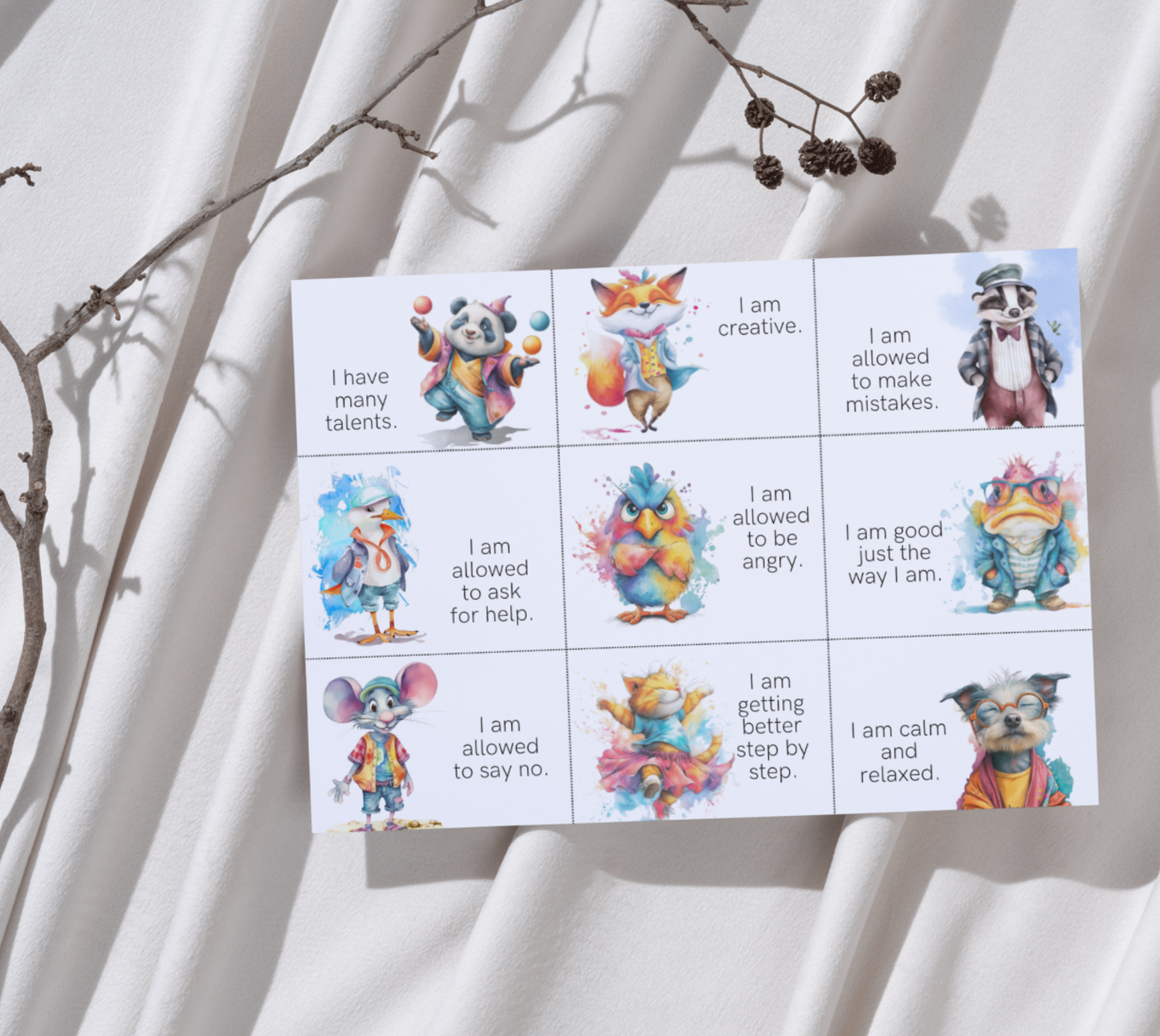 Brotbox Karten Kinder – Achtsamkeit Sprüche & Mutmachkarten | Sofort-Download