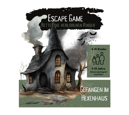 Escape Game für Kinder 9 10 11 12 13 Jahre, Exit Room für Geburtstagsfeiern, Escape Room für Kindergeburtstage, Hexen Schnitzeljagd, Hexen-Schatzsuche