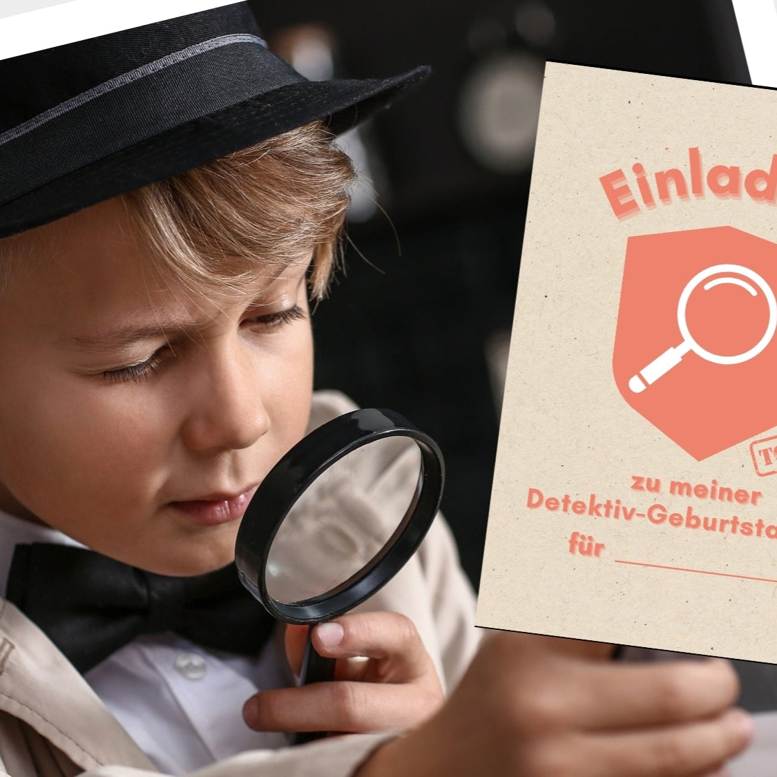Einladungskarte Detektiv-Geburtstag