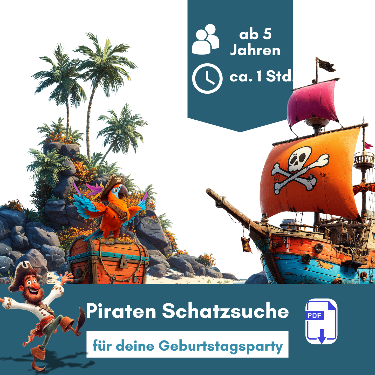 Piraten-Schatzsuche für Kinder (ab 5 Jahren)