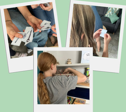 Kinder spieln das Escape Game Room für Kinder ab 8 Jahren zum Ausdrucken, als Download, Printable