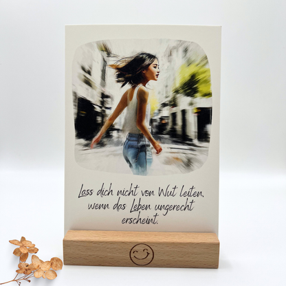 Achtsamkeitskarte Teenager Jugendliche mit Spruch zum Thema Fehler Geschenk für junge Frauen Wut