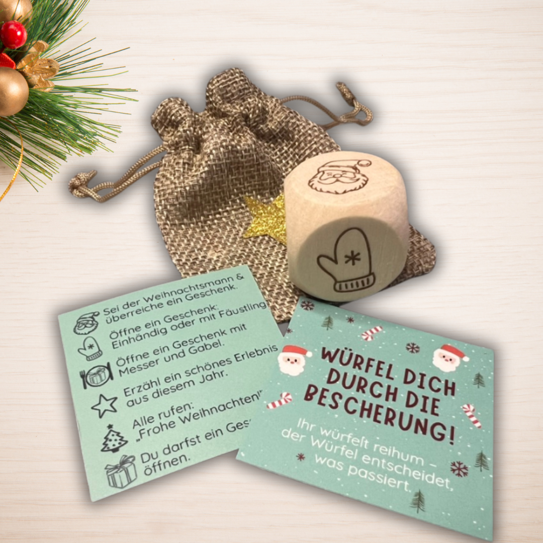 Würfelspiel Weihnachten Geschenke auspacken Xmas
